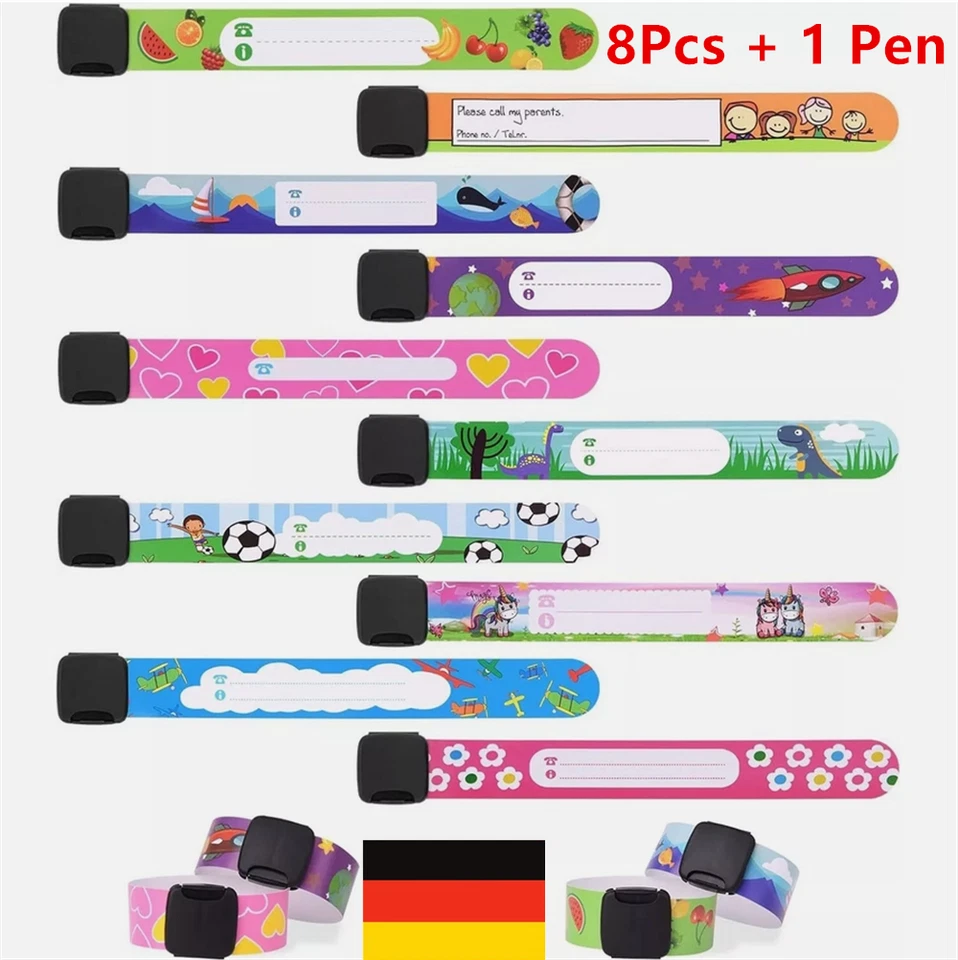 8Stk Kind Sicherheit ID Armband, Id Sicherheit Armbänder Infobands Armbänder_ - Bild 2 von 4