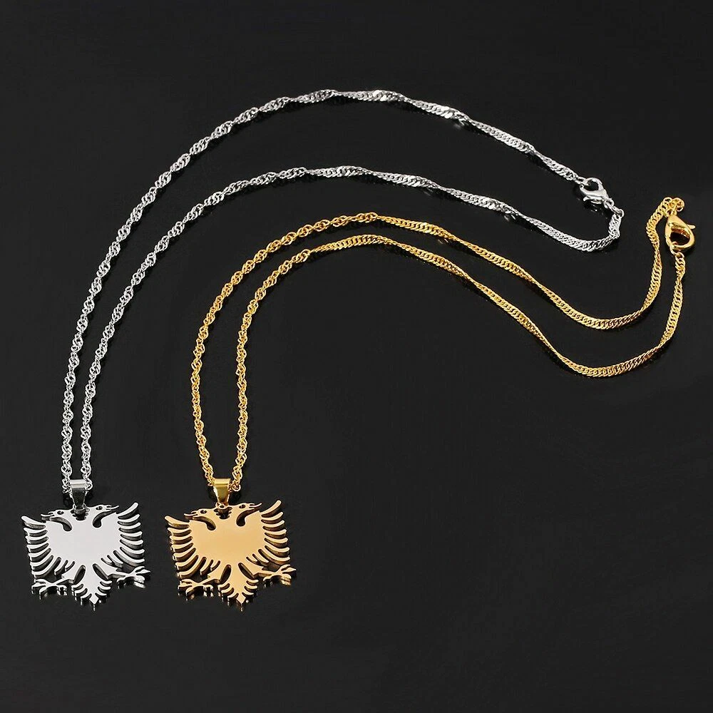 NEW Albania Eagle Pendant Necklace Albanian Jewelry Souvenir Medal