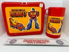 Rare Vintage Four Star Convertible Robot Transformers Lunch Box Complete Unused