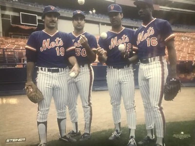 Mets 1986 WORLD SERIES 16 x 20 Photo Starting Pitchers MLB Steiner Licensed