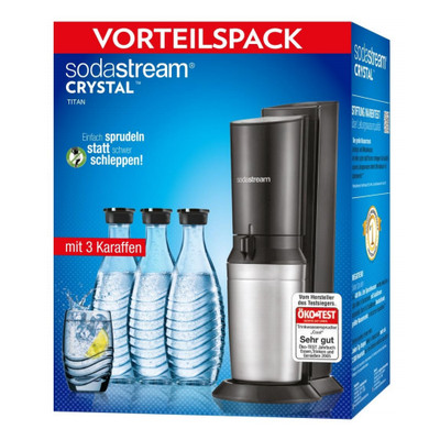 Sodastream Crystal 2 0 Titan Wassersprudler 3 Glaskaraffen Vorteils Aktions Pack Ebay