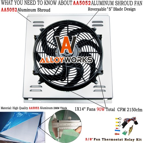 Aluminum Radiator Shroud Fan For 1985-94 86 Ford Ranger Explorer Bronco II 4.0L - Foto 1 di 9