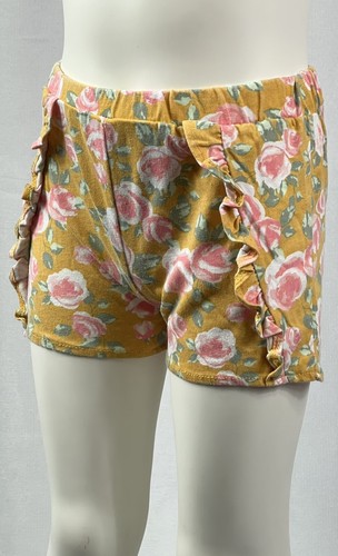 Nicole Miller Girls Shorts New York Floral Yellow Kids Size 5 - Picture 2 of 3