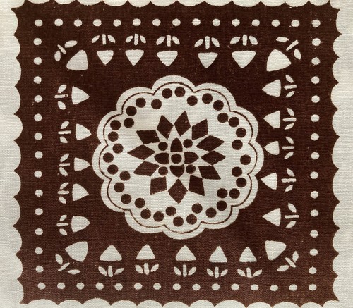 Vtg Cranston Fabric Schwartz Liebman Retro Dark Chocolate Brown White 1+3/4 Yds - Picture 9 of 9