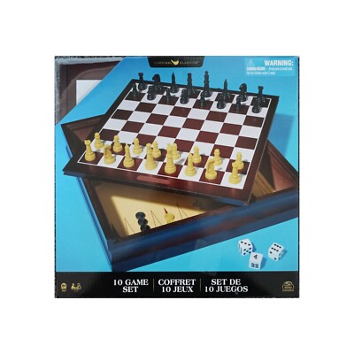 Cardinal Classics Holz 10 Spiele Set Schach Dame Dürren Mancala Brandneu