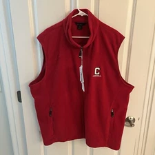 Cornell University Big Red Bear Fleece Vest Men XXL 2XL Full Zip NWT New NCAA