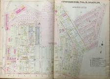 1911 PITTSBURGH PA EAST HILLS FRANKSTOWN TO GRACE AV & OAKWOOD STREET ATLAS MAP