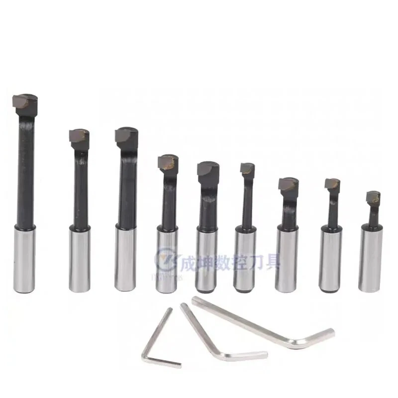 MT3 M12 Arbor F1 -12 50mm testa alesatrice e 9pz barre alesatrici 12mm, set testa alesatrice - Immagine 4 di 4