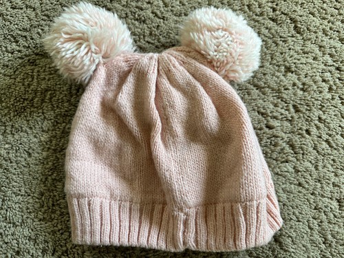 Girls baby GAP light pink winter hat bear face M/L - Picture 5 of 7