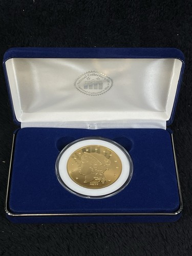 Moneta 50 dollari 1877 mezza unione prova omaggio copia zecca nazionale da collezione GRANDE 51mm - Foto 4 di 4