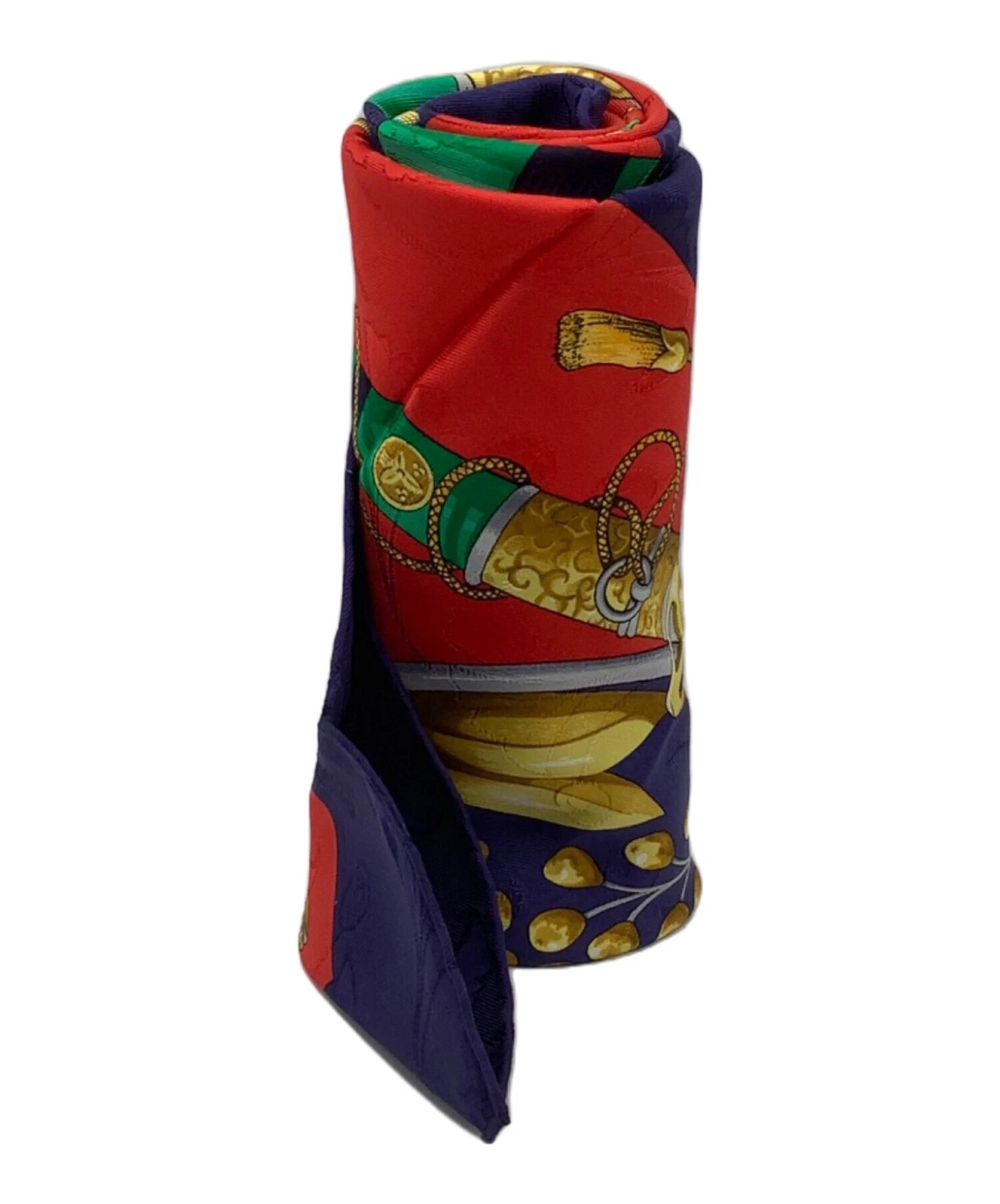 Hermes — HERMES Large Silk Scarf Red Navy France Luxury Square Authentic SR1856