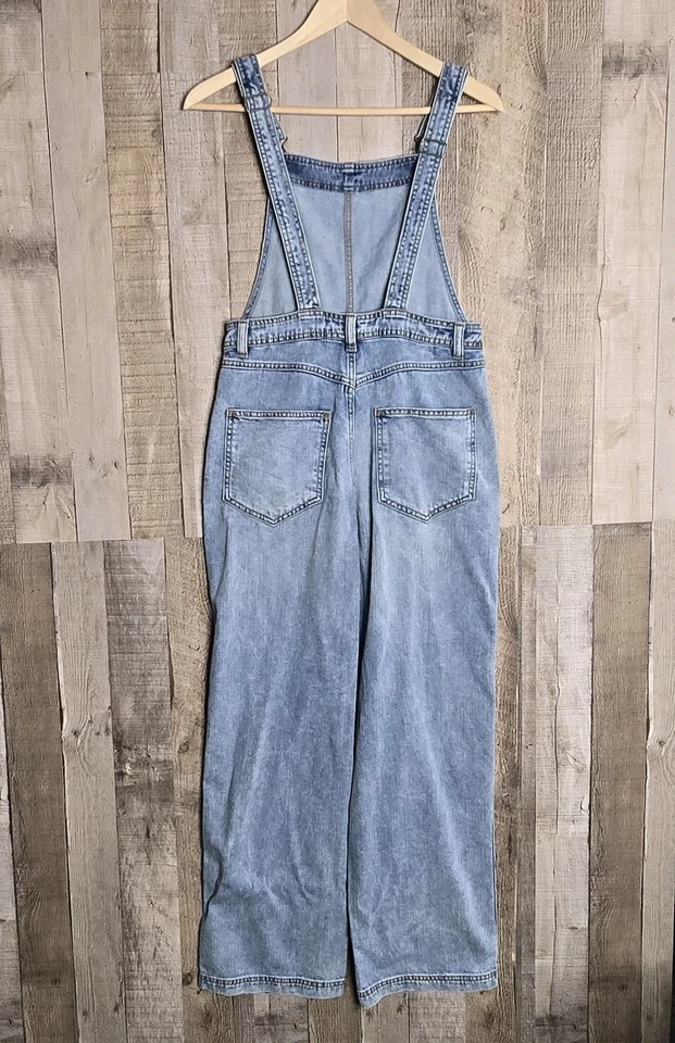 Aerie Denim Overalls Size Small Wide Leg Blue - Image 4 of 4
