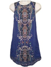 Urban Outfitters Dress Open-Back Boho Print XS Sleeveless Lined Ecote Reg $69