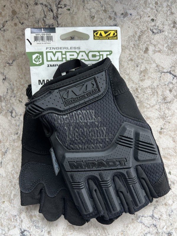 Mechanix Wear Fingerless M-pact Impact Protection Gloves, Size L, New