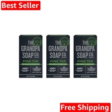 Pine Tar Bar Soap for Men- Made With Pine Tar Oil, 3 in 1 Cleanser Deodorizer...