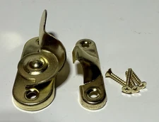 Window Sash Lock - Brass Plated - Gold Color - With Mounting Screws