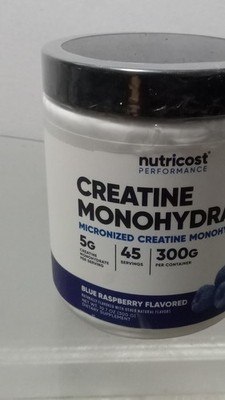 Nutricost Creatine Monohydrate Powder Blue Raspberry 300g 45 Servings