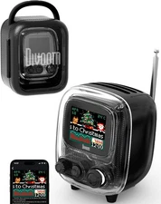 Divoom Tiivoo-2 Portable Bluetooth Speaker with FM Radio,Pixel Art Black 