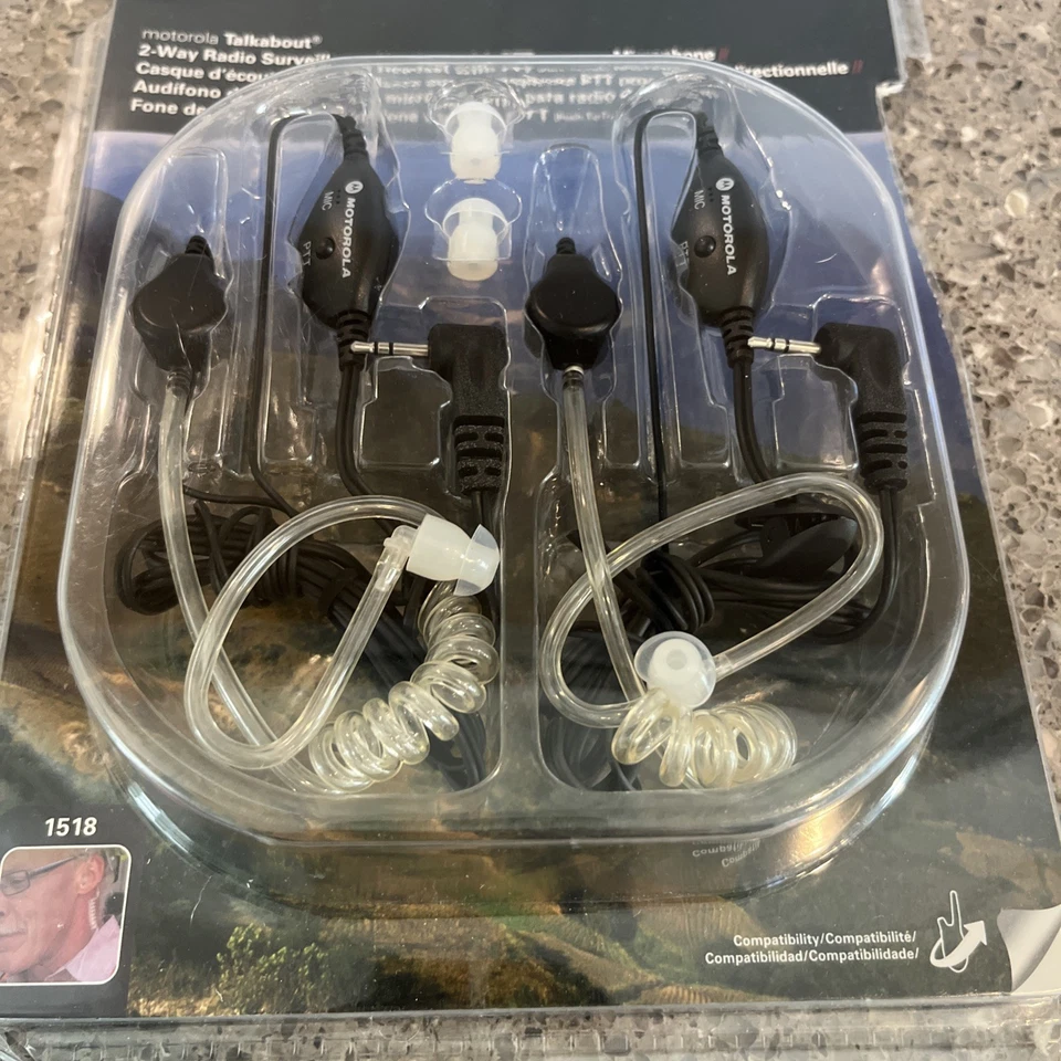 Motorola 1518 Talkabout Walkie Talkie Acoustic Tube Security Earbud Headset NEW! - Image 2 of 4