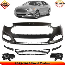 Front Bumper Cover Fascia & Lower Grille Kit For 2013-2016 Ford Fusion