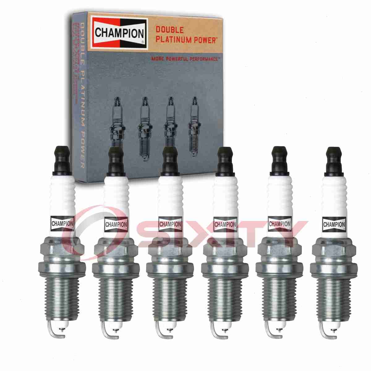 6 pc Champion Double Platinum Spark Plugs for 1993-1997 Toyota Land Cruiser ek