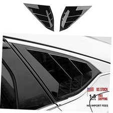 ABS Rear Side Window Louvers Air Vent Scoop Shades Cover Blinds Bright black