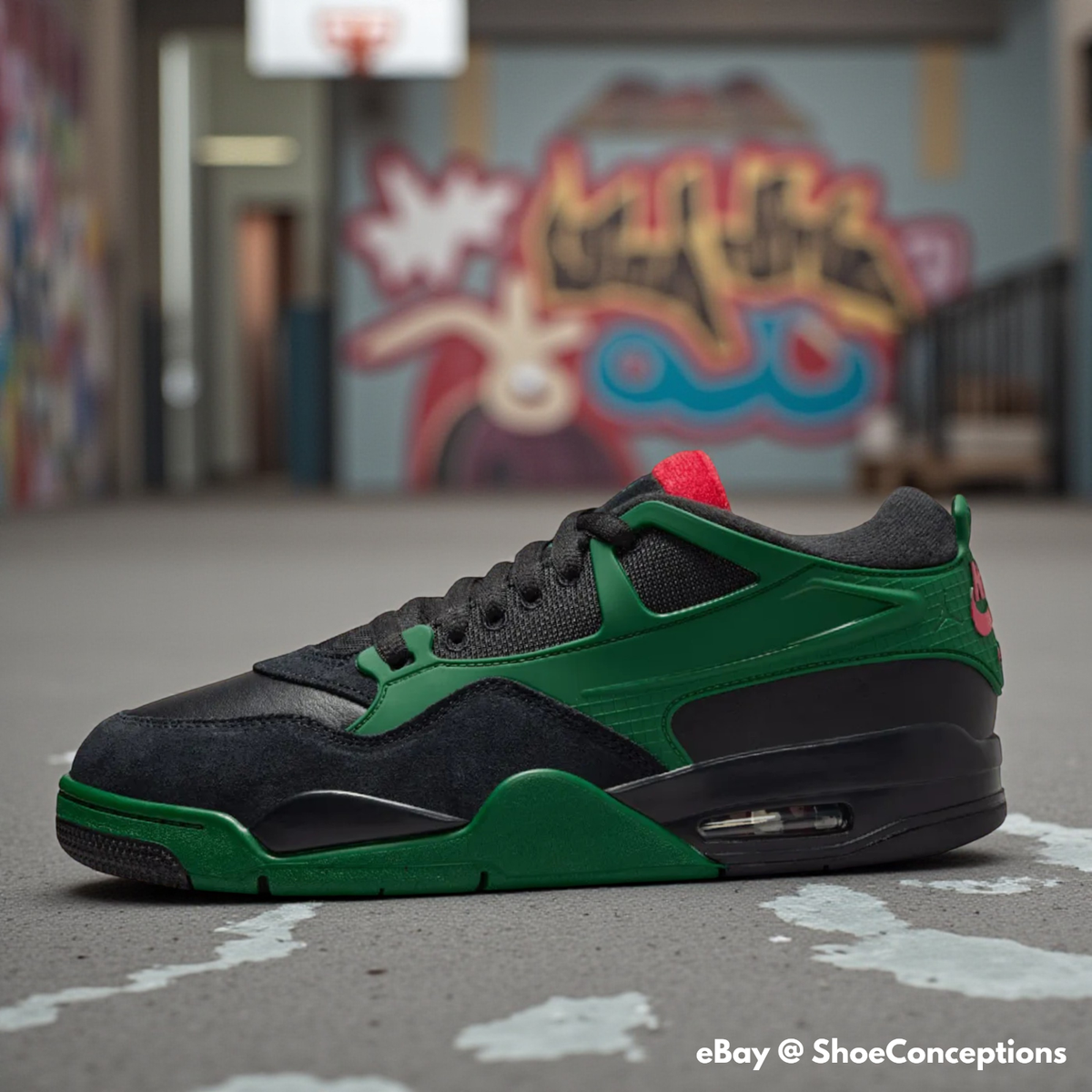 Nike Air Jordan 4 RM Shoes Black Gorge Green Red FQ7939-003 Men's