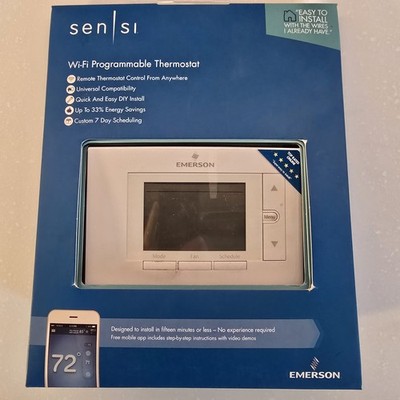 Emerson Sensi Wi-Fi Programmable Remote Thermostat Control UP500W Used with Box