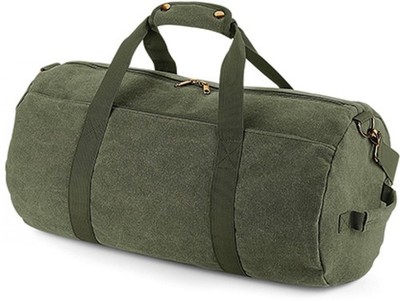 Reisetasche Vintage Canvas Barrel Bag - 28 x 49 x 28 cm | BagBase | BG655