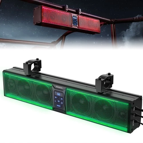 KEMIMOTO 26in RGB UTV Sound Bar 500W Speaker Sound System For Polaris Golf Cart