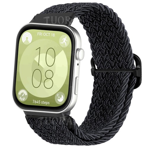 Nylon Braided Watch Strap For Huawei Watch Fit 4/4 Pro/Fit 3/2 Elastic Loop Band - Picture 25 of 55