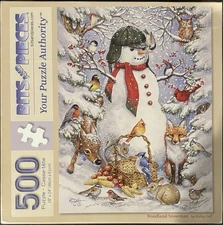 NEW Bits & Pieces 1000 piece puzzle WOODLAND SNOWMAN