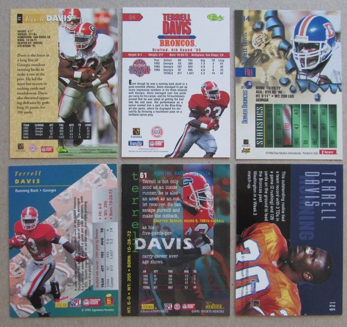 Terrell Davis 6 Karten Lot Georgia Bulldogs Denver Broncos NFL - Bild 2 von 2