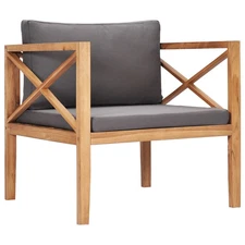  Garden Chair Dark grey Fine sanded teak hardwood Medium
