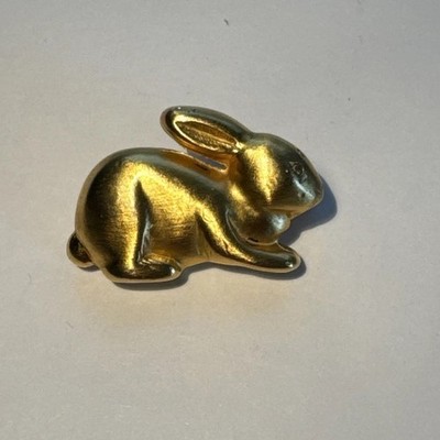 YUTA PASCH Designer Brosche Hase 3cm goldfarben Vintage