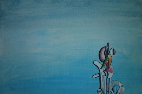 Fine unique painting – Surreal landscape, signed Yves Tanguy, w COA - Picture 7 of 11