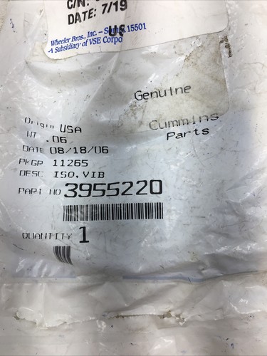 *** Genuine Cummins Vibration Isolator 3955220 (New Old Stock) *** - Picture 3 of 3