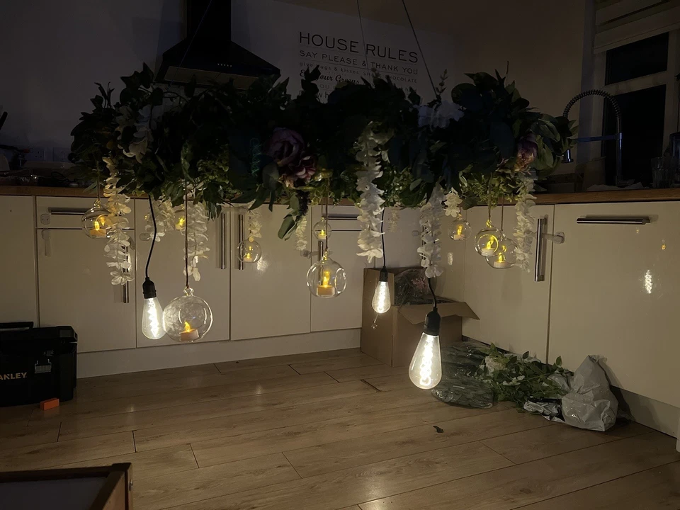 Flower Decor Chandelier Hoops Perfect For Weddings Bars Restaurants - Image 4 of 4