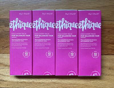 4X Ethique Discovery Pack Balanced Hair 3 Mini Bars: Shampoo, Conditioner, 2in1