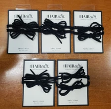 5 Packs of 2: The Hair Edit Black Knotted Bow Hair Tie Knot Links (6409) R8P8b