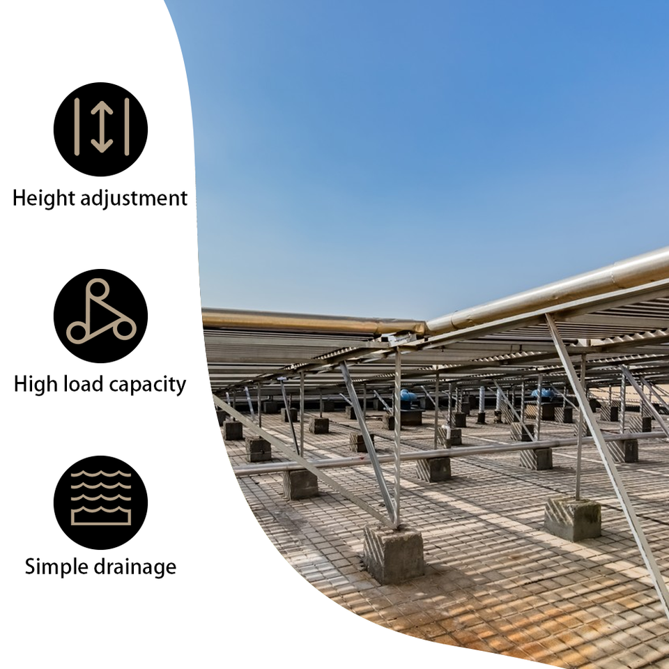 50X Adjustable Decking Pedestal Riser Bearing Support 30mm-140mm UK ...