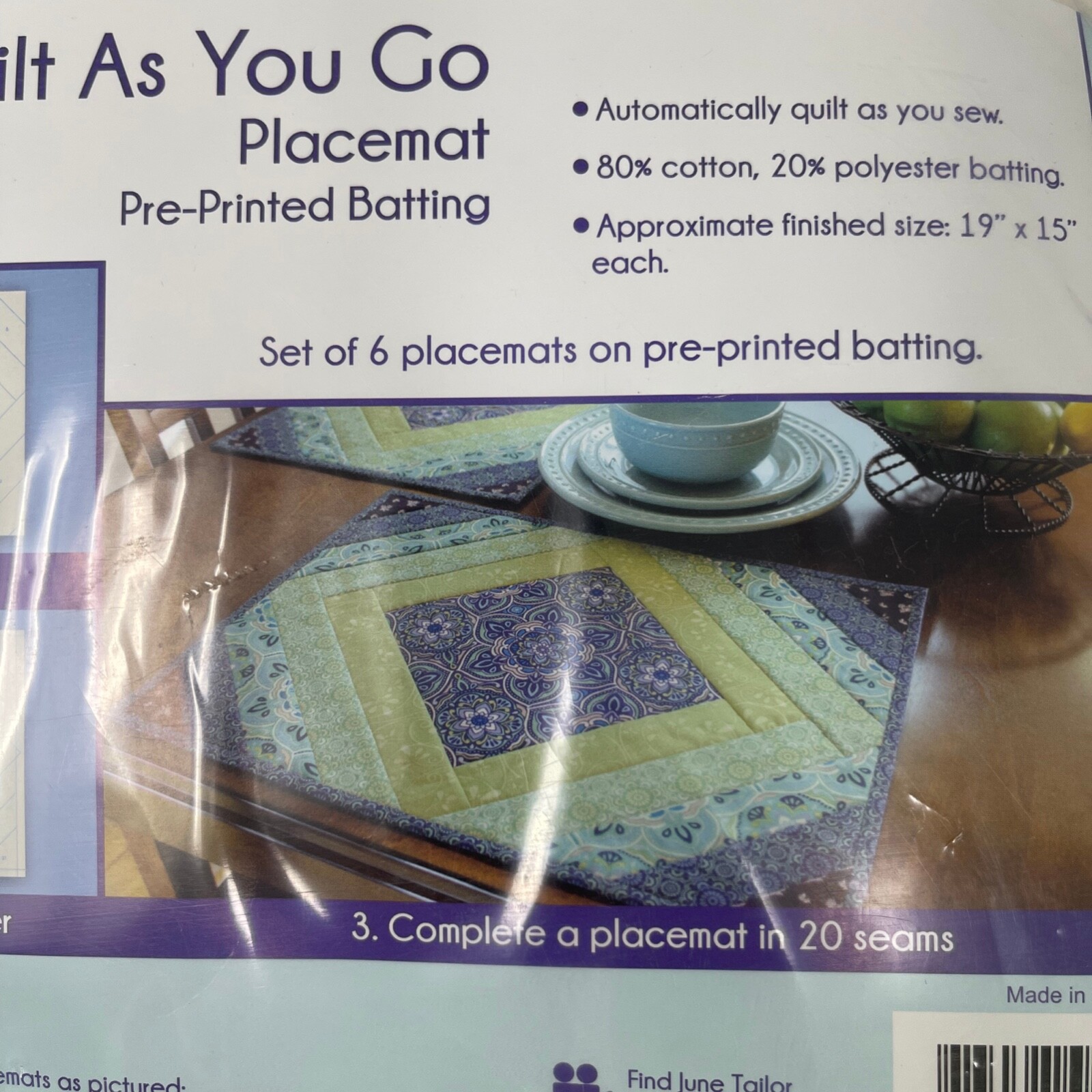 June Tailor Quilt As You Go Placemat 6 Count Casablanca JT1412 eBay