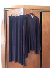 Melody brand two piece, brown acetate top and skirt Size X-Large