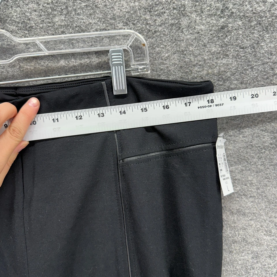 Nuevo Pantalones de Vestir Dressbarn Mujer L Grande Negro Tiro Alto Ajustado Pull On Rayón Foto 3 de 4