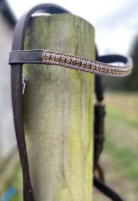 Frontal Cheval Cristaux Et Perles Preciosa - Neuf - Equestriana