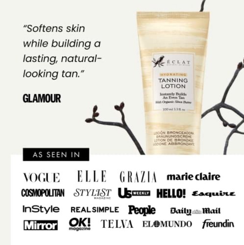 2 x 100ml Self Tanning Lotion with Organic Shea Butter by Eclat VEGAN BBE08/23 - Picture 8 of 8
