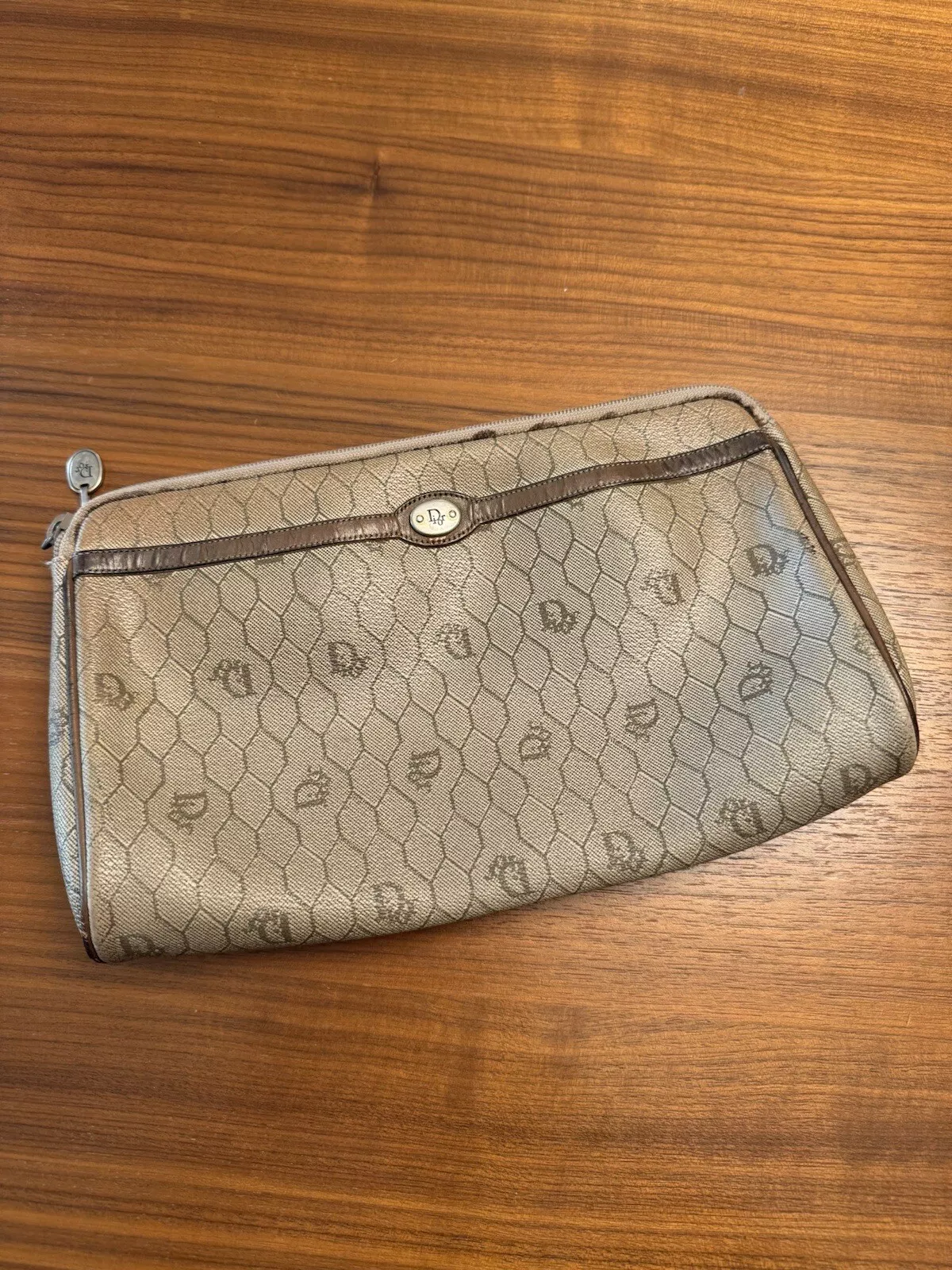 Sac à main authentique Christian Dior vintage PVC poche zippée pochette d'occasion