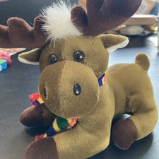 Holiday 6 Christmas Moose With Scarf plush