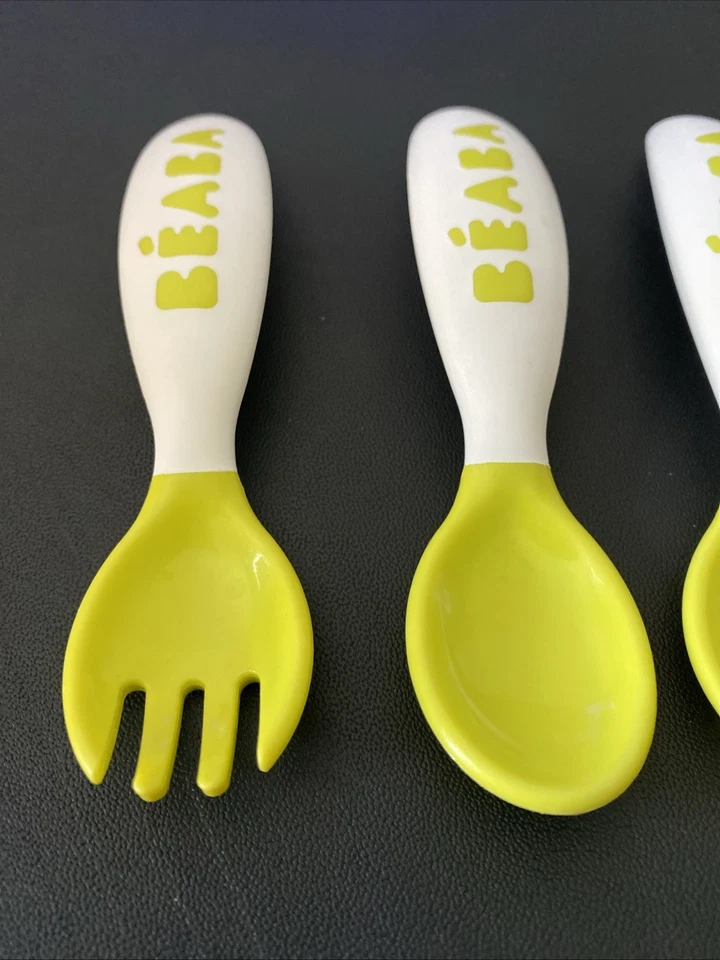 Beaba Baby 2nd Stage Ergonomic Baby Cutlery, Set of 4 (2 Spoons + 2 Forks) - Image 2 of 2