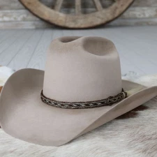 Braided Horsehair Hat Band for Western Cowboy Hats, Fits All Styles - Paint